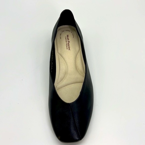 Hush Puppies - Black Leather Square Heel Comfort Premium Shoes Size 6.5 - Picture 9 of 15